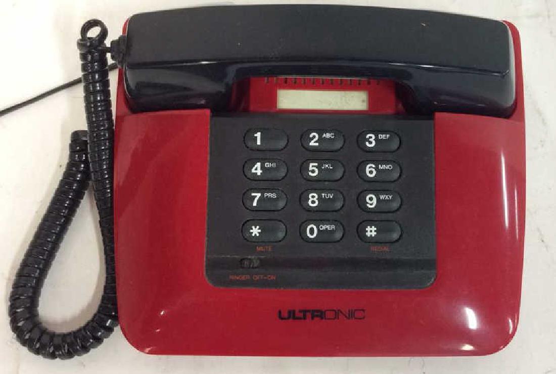 Vintage Red Ultronic Phone Red push button phone with (1 of 9)