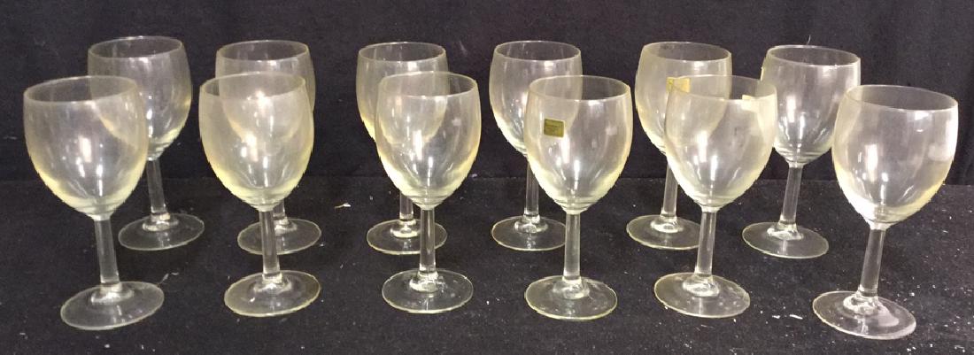 Set of 12 Wine Glasses, France: 12 Luminarc by J.G. Durand Wine Glasses , Grand Vin, 12 oz., made in France. Comes with original boxes. Glasses measure 7.25 inches H x 3 inches W.