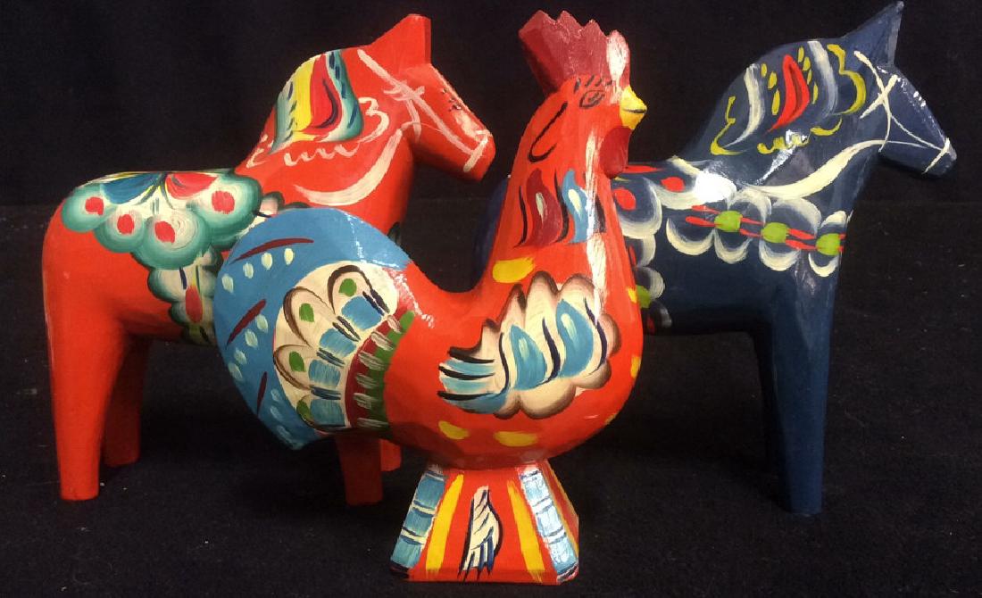 Group of 3 Nils Olsson Swedish Dala Folk Art (1 of 9)
