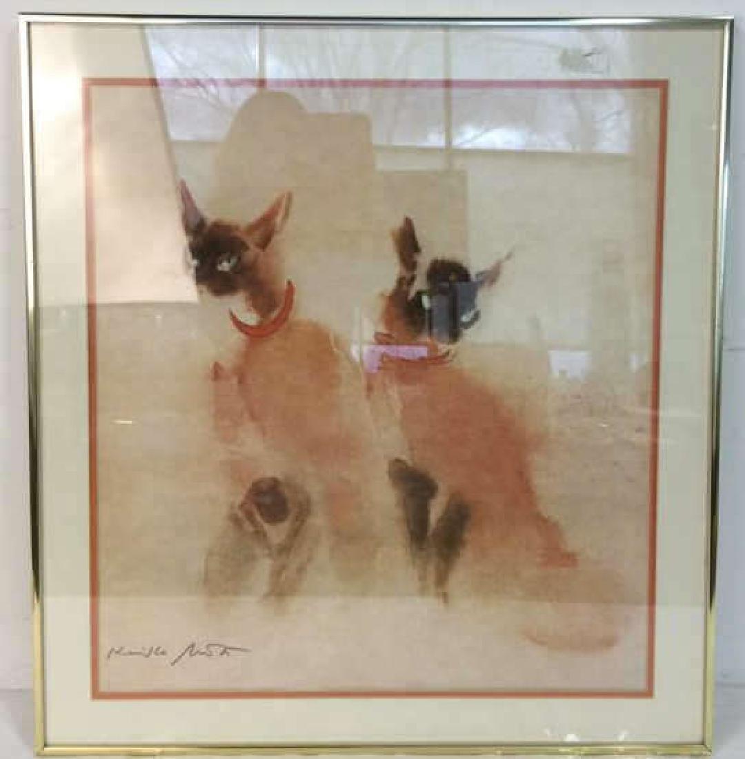 Vintage Signed Siamese Cats Artwork (1 of 8)