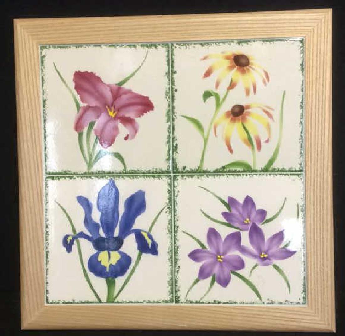 Floral Tile and Wood Table Top Lazy Susan (1 of 10)