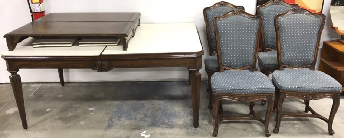 Wood Dining Table 2 Leaves & 4 Chairs (1 of 9)