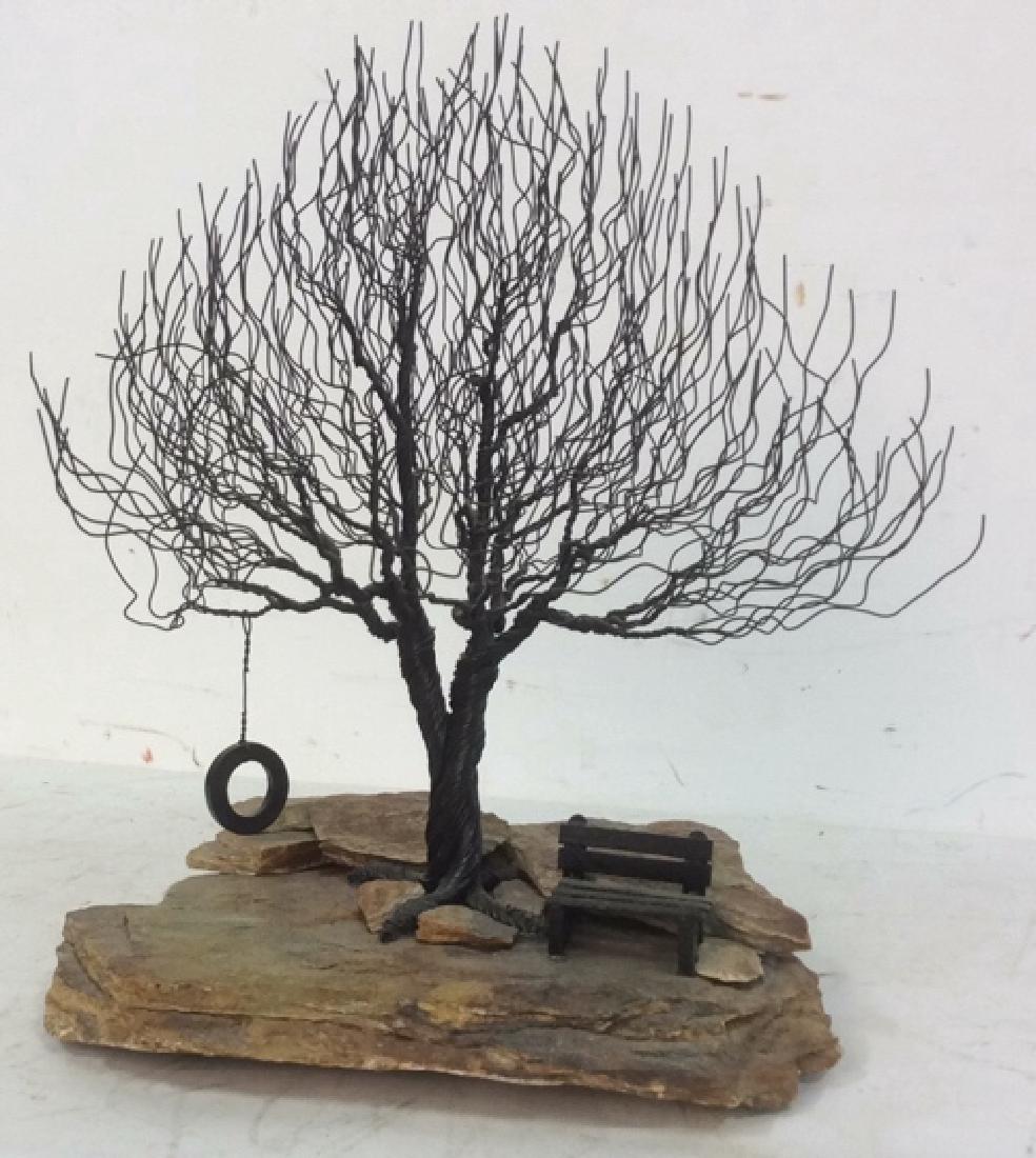 Stone and Metal Tree Park Sculpture (1 of 8)