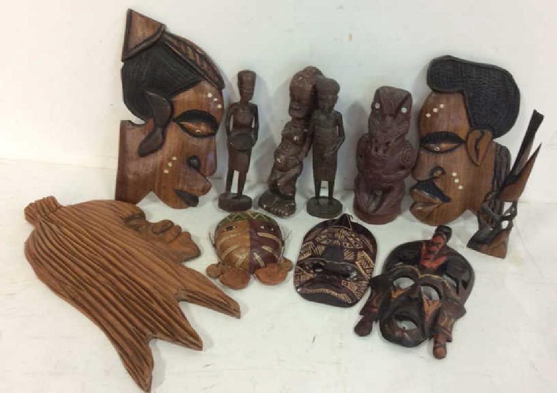 Group carved African Masks and Figures (1 of 10)