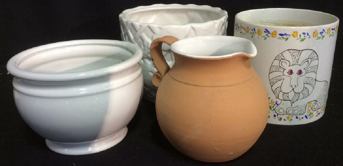 Group Lot 4 Ceramic Planters Pots Pitcher (1 of 9)