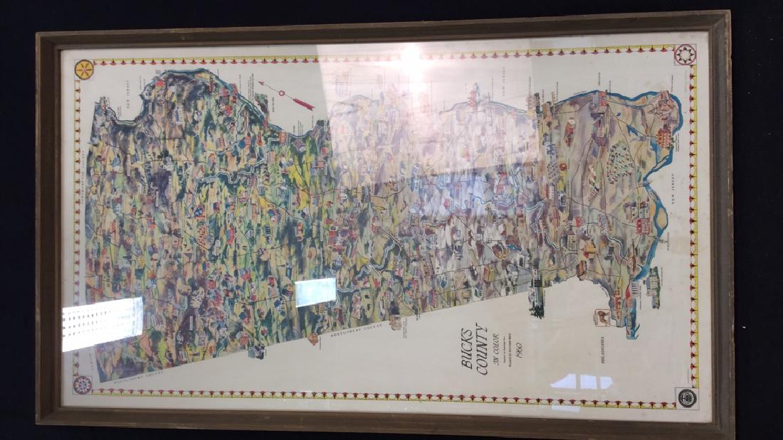 Framed Vintage Poster Of Bucks County Pennsylvania (1 of 10)