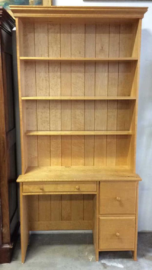 Birds Eye Maple Desk W Book Shelf Custom desk with (1 of 7)