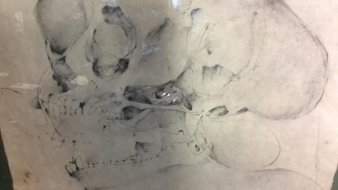 Arthur H M Shue Pen and Charcoal Monkeys Skull Signed (1 of 9)