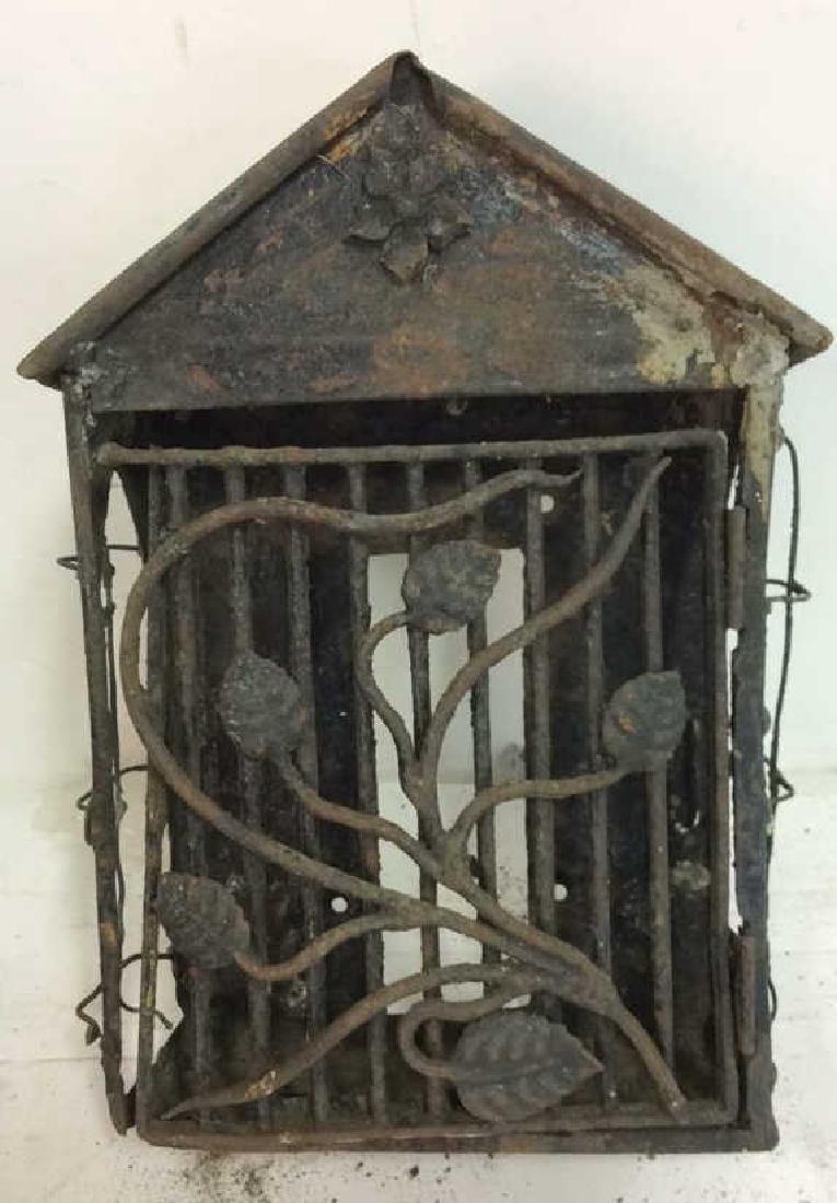 French Antiques Iron Metal Wire Mail Box Decorative (1 of 10)