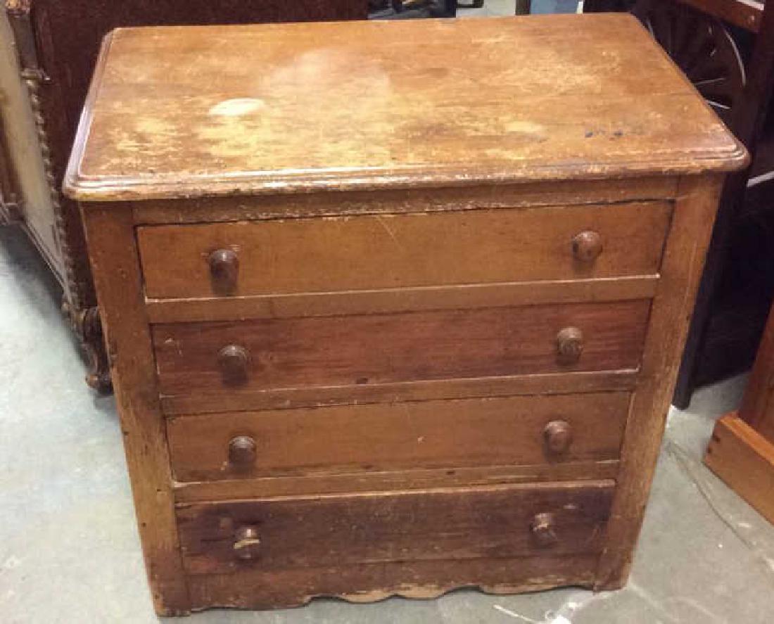 Antique Pine Wood Dresser Commode (1 of 9)