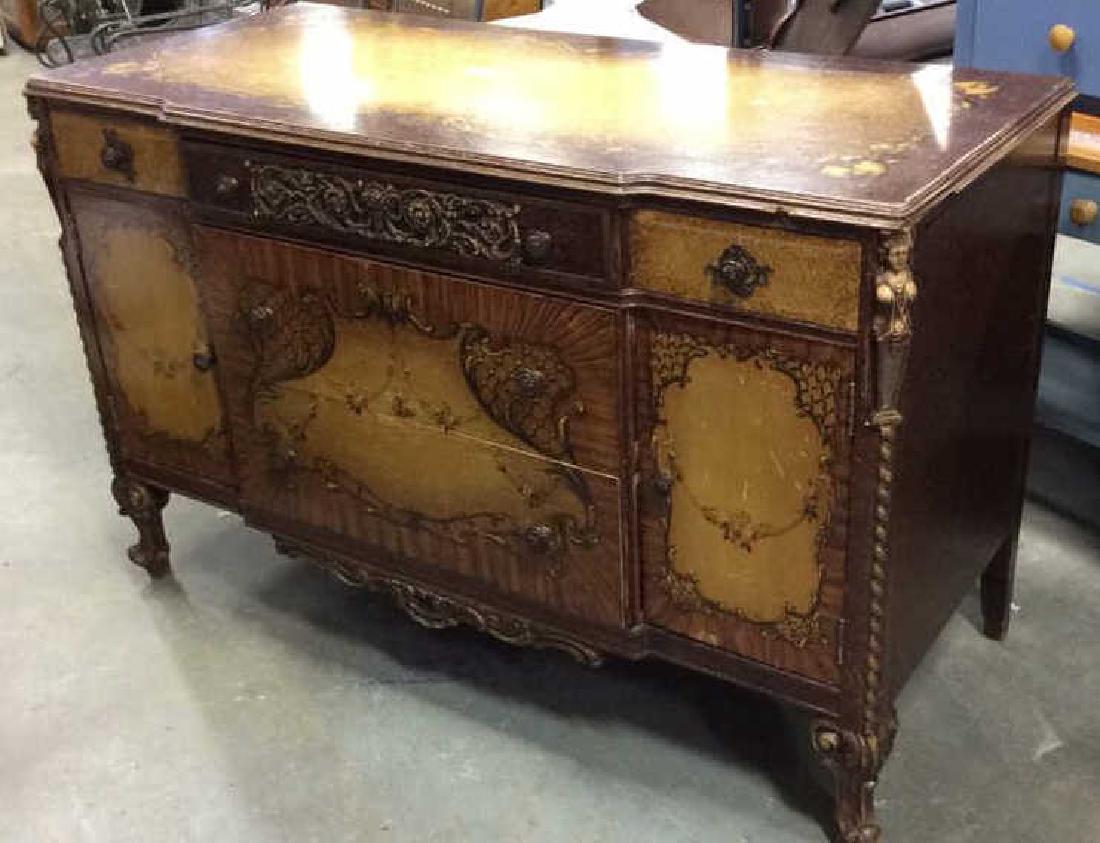 Carved Painted Antique French Commode (1 of 11)