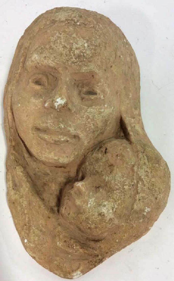Martha Robins Mother Child Sculpture: Circa 1960's New York Artist , plaster sculpture relief of Mother Chil. Apparently unsigned. Measures 12 by 8 inches by6 inches