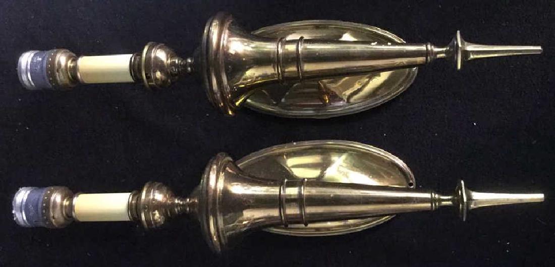 Pair of Vintage Torch Form Brass wall Sconces (1 of 10)