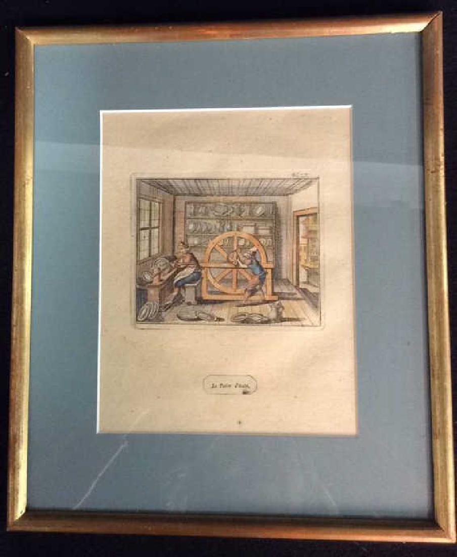 Antique French Hand colored Engraving (1 of 9)