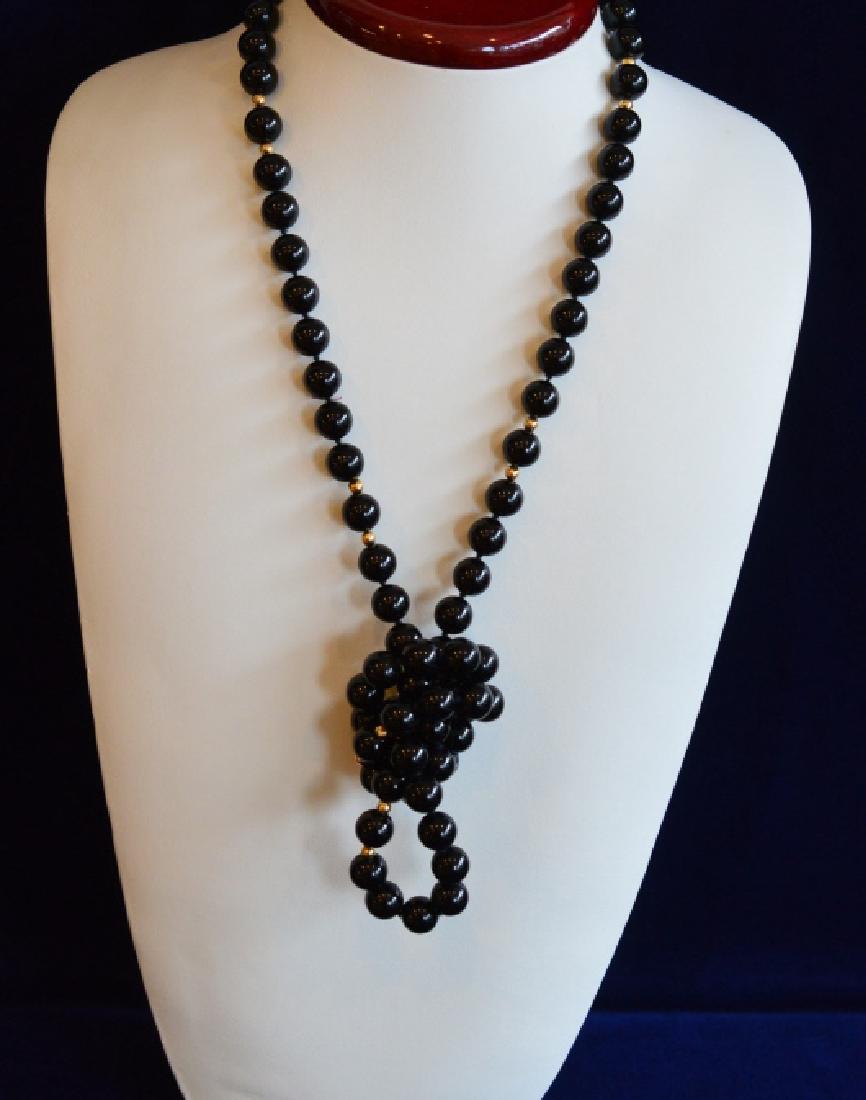 Single Strand Black Onyx Bead Necklace (1 of 10)