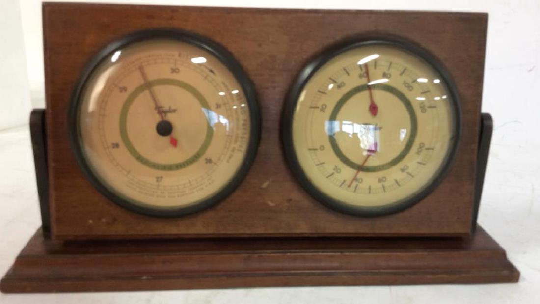Vintage Wood Glass Metal Barometer (1 of 8)