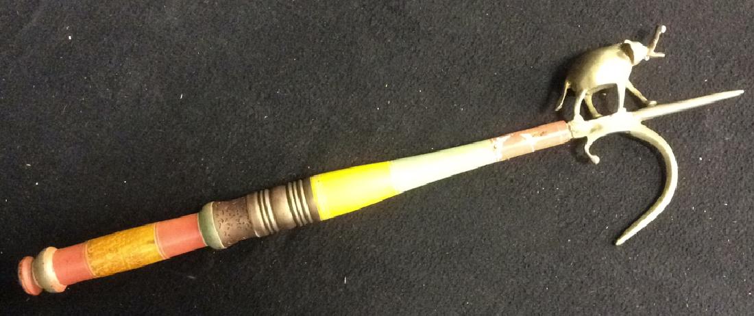 Vintage Decorative Brass Wood Fishing Gaff Hook (1 of 6)