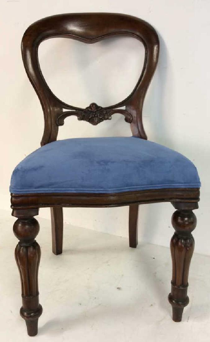 Mahogany Balloon Back Suede Upholstered Parlor (1 of 10)