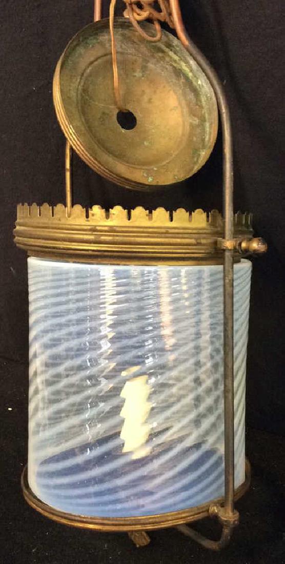 Antique Handblown Milk Glass Brass Hanging Fixture (1 of 10)