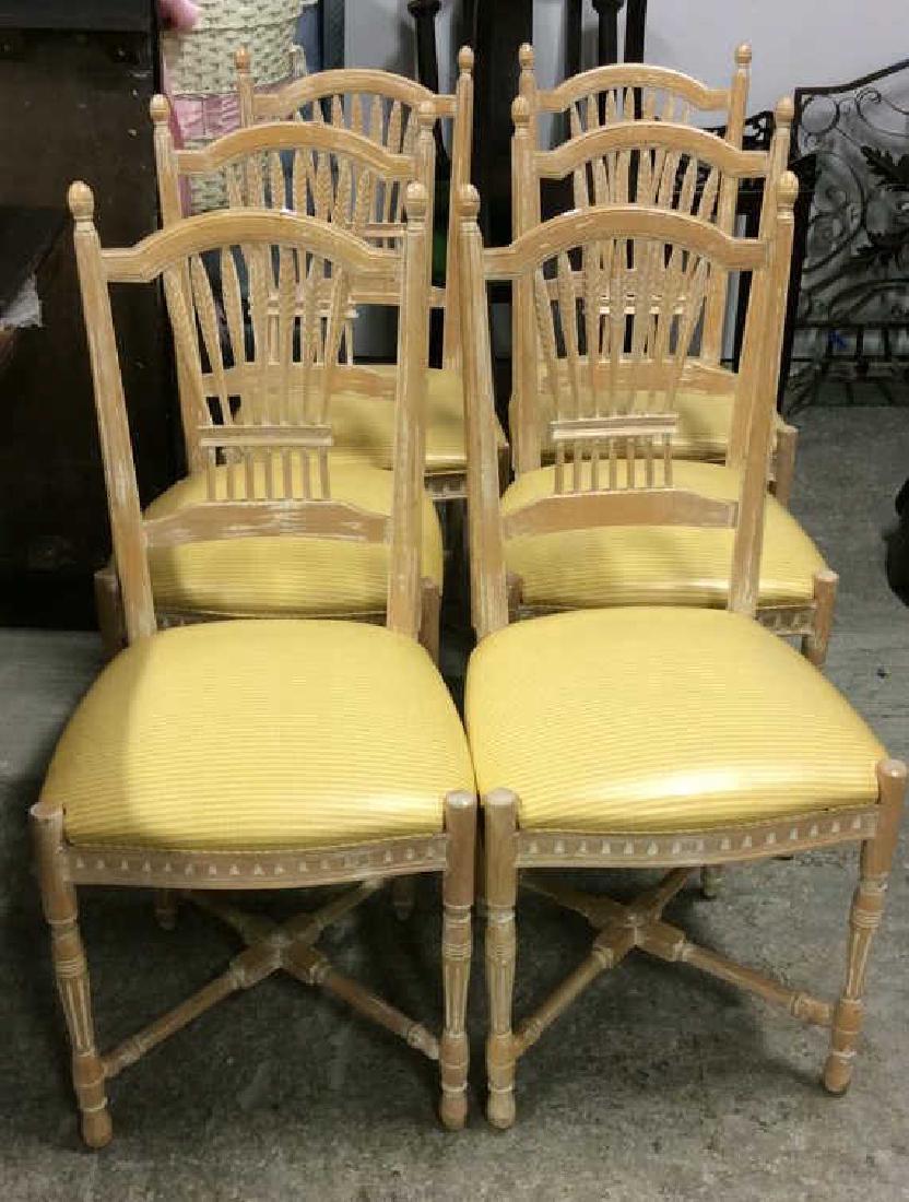 Set 6 Wheat backed pickled Oak finish Side chairs (1 of 8)
