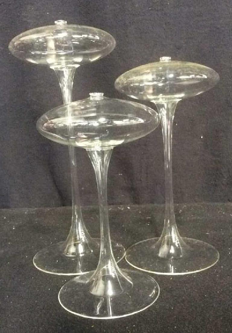 Trio of Handcrafted Glass Omni Stem Oil Candles (1 of 8)