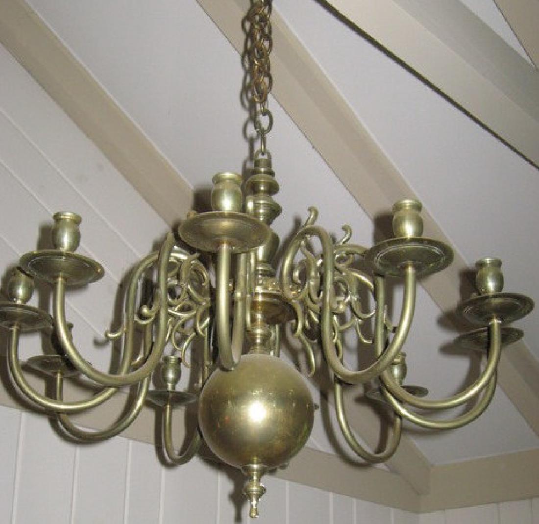 Antique 18th C Period Brass Chandelier 8 Arms (1 of 10)