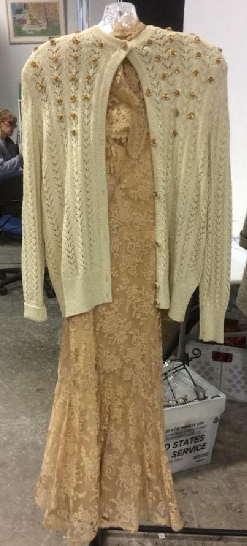Vintage Lace Silk Ladies Dress and Sweater (1 of 5)