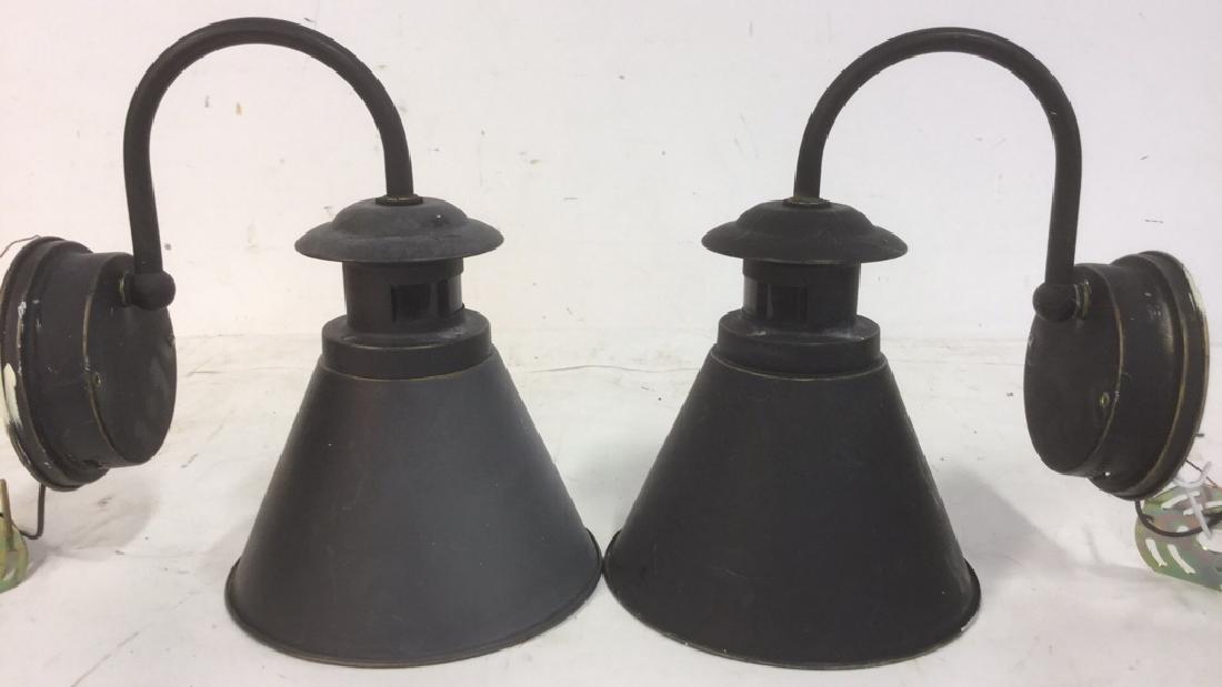 Pair Vintage Black Industrial Metal Wall Sconces (1 of 10)