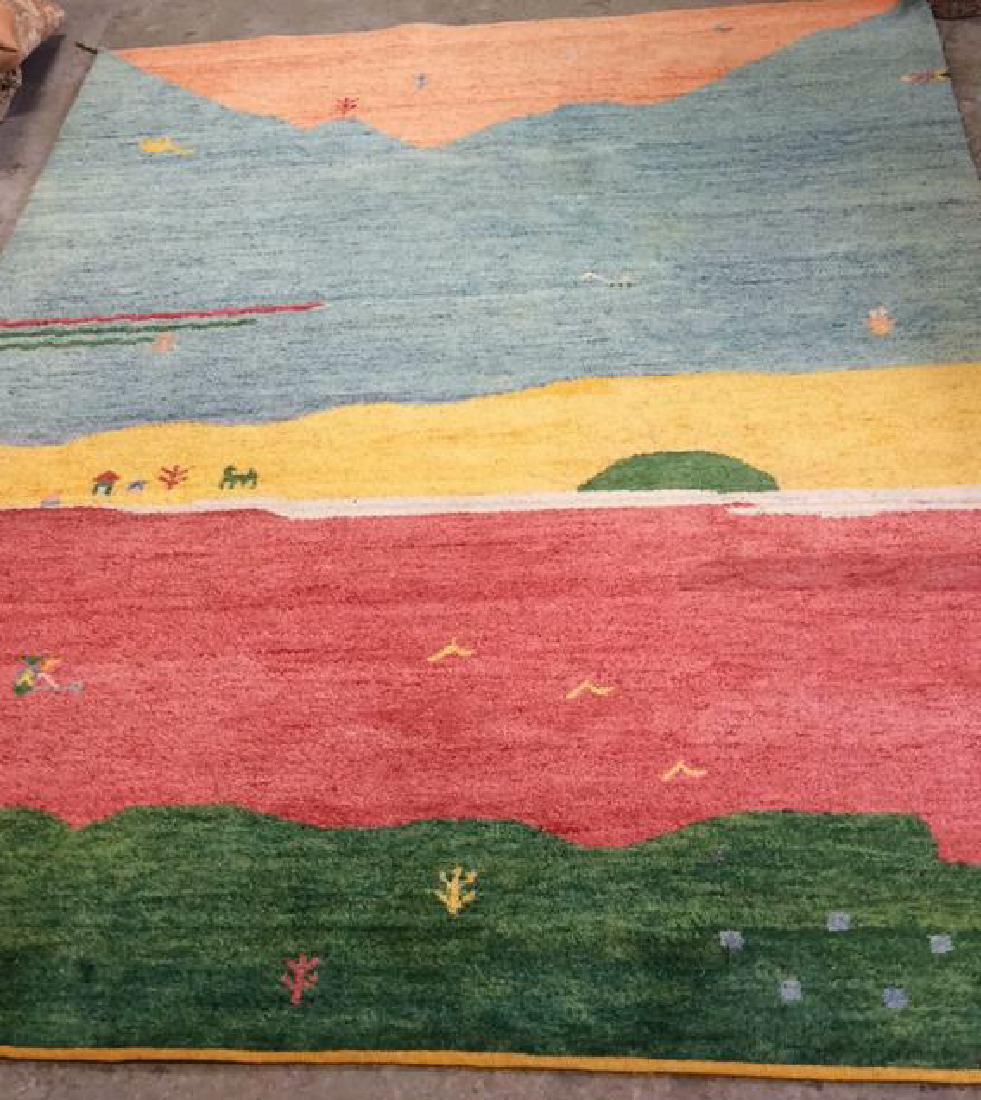 Wool Folk Art Scene Carpet (1 of 9)