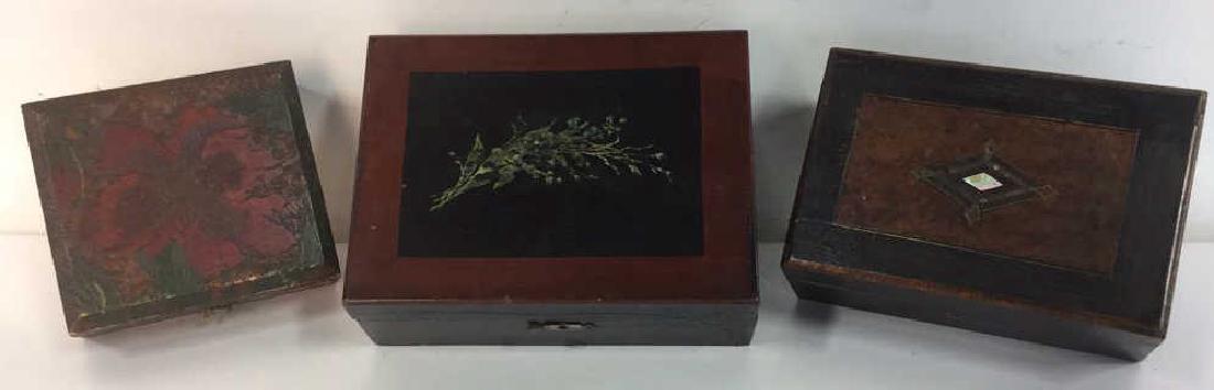 3 Antique Boxes With Hinged Lids (1 of 10)