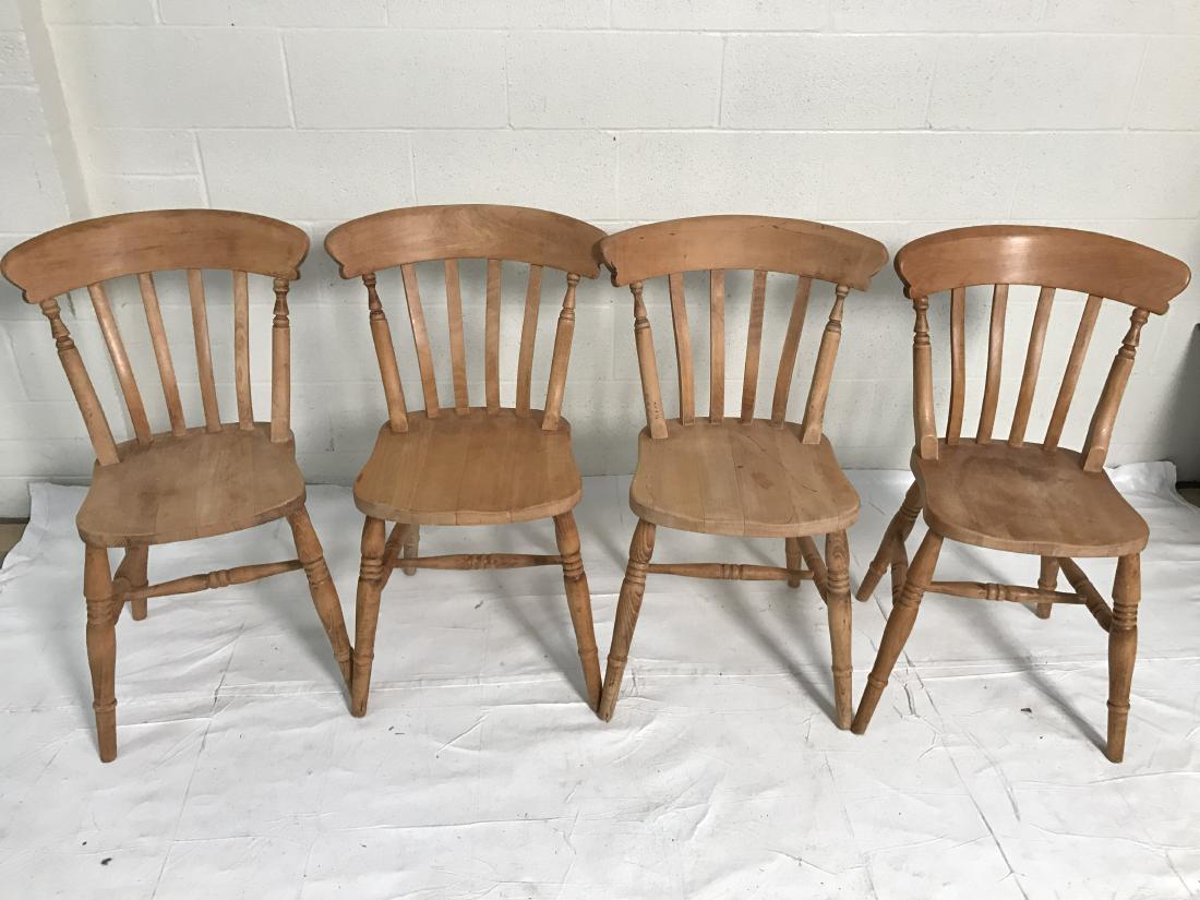 Lot of 4 vintage pine chairs (1 of 10)