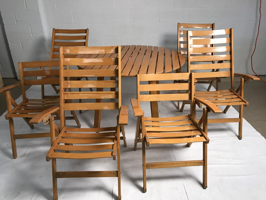 Lot of 7 patio folding table and chairs (1 of 16)