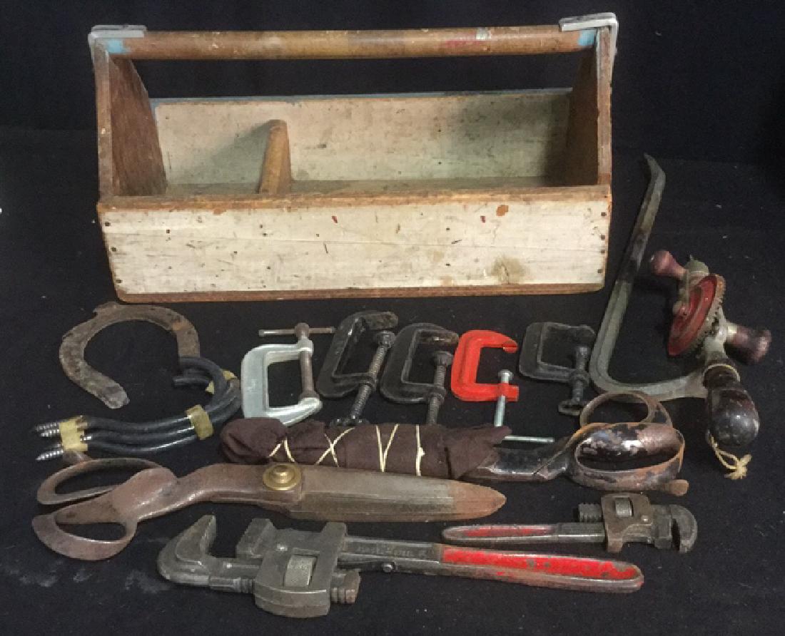 Vintage Wood Tool Box and Tool Assortment (1 of 10)