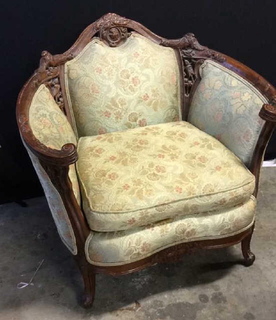 Ornately carved Victorian Style Parlor Arm Chair (1 of 11)