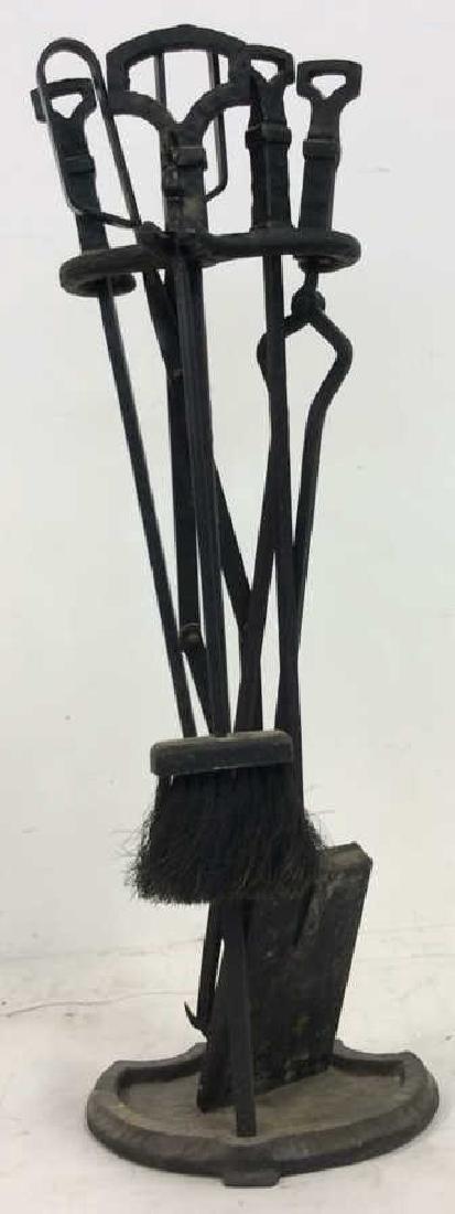 Iron 5 Piece Rustic Design Fire Place Tool Set (1 of 8)