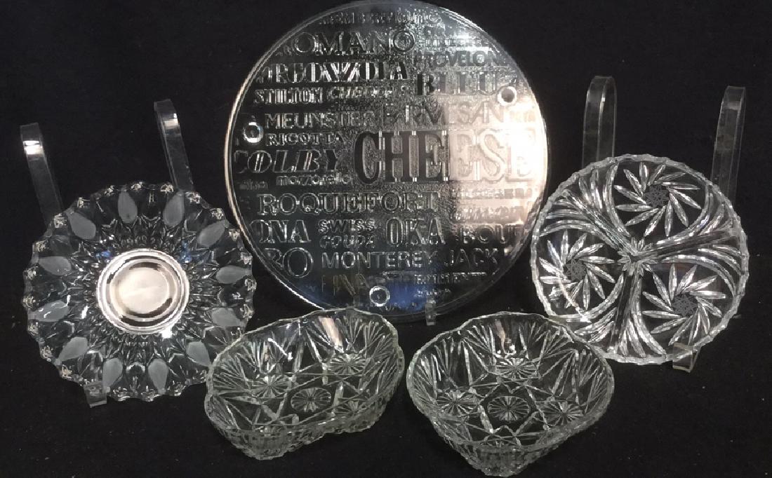 Group Lot of 5 Pressed Glass Table Top Accessories (1 of 9)