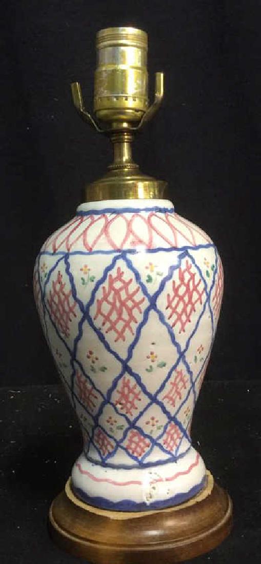Vintage French Faience Hand Painted Ceramic Lamp (1 of 9)