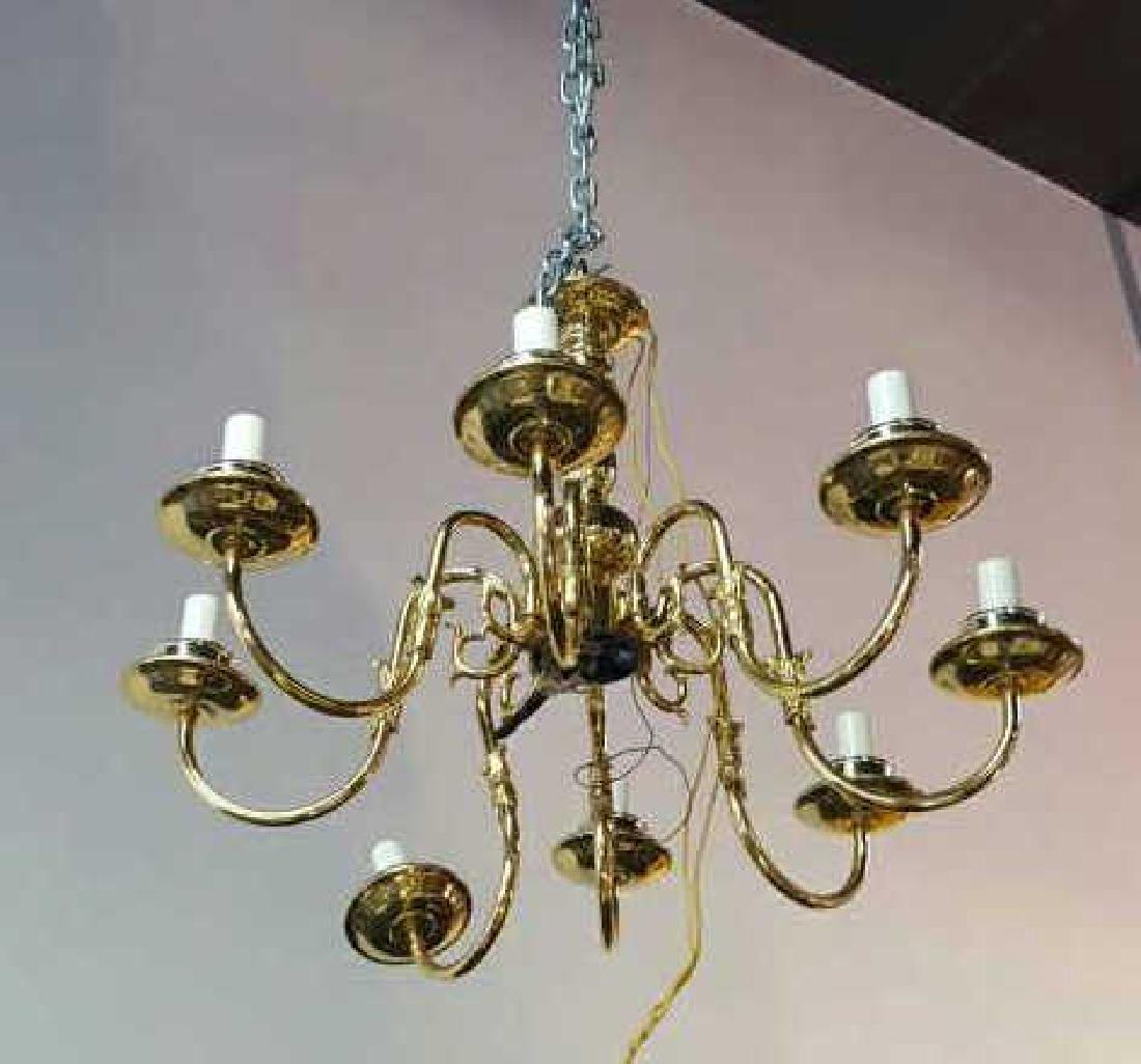 Eight Arm Brass Chandelier (1 of 8)