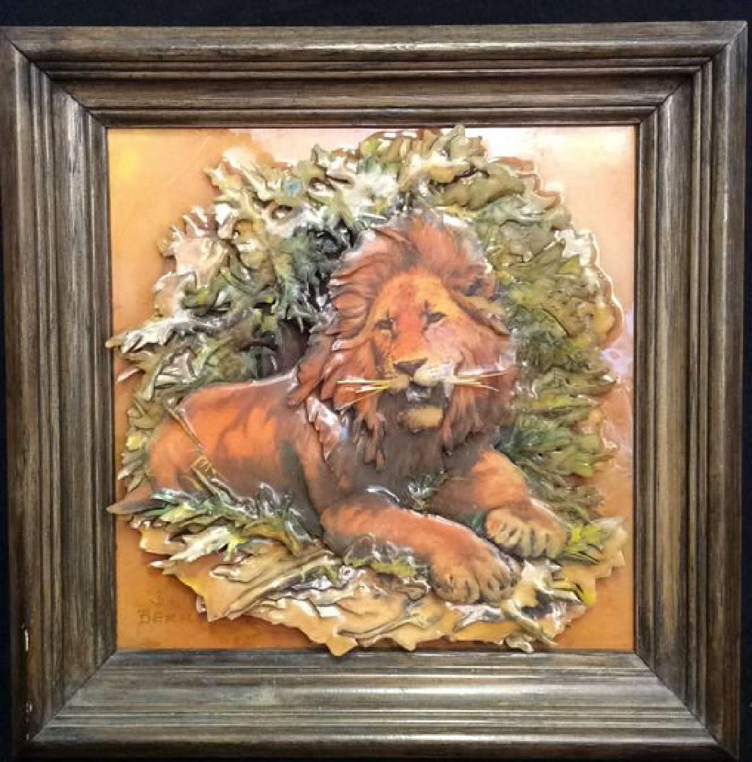 Jumble Bernstein signed Lion Mixed Media Artwork (1 of 8)