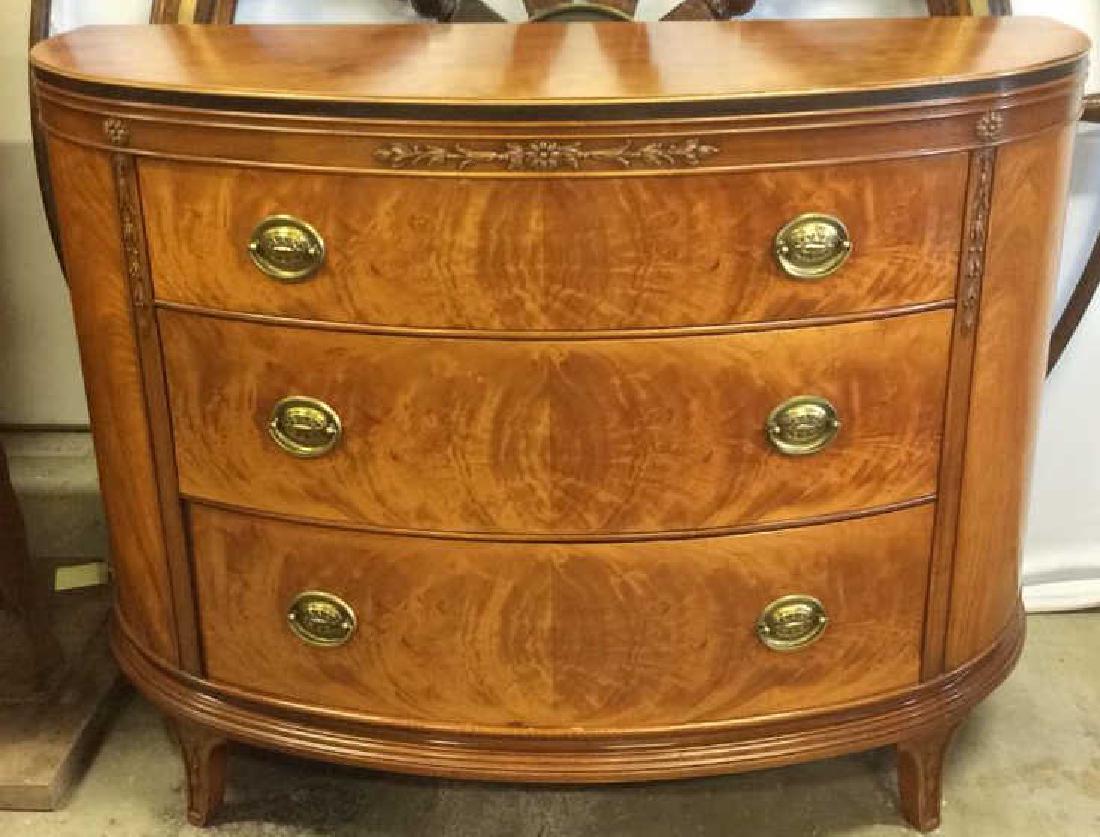 Continental Style Burled Wood Demilune Buffet (1 of 10)