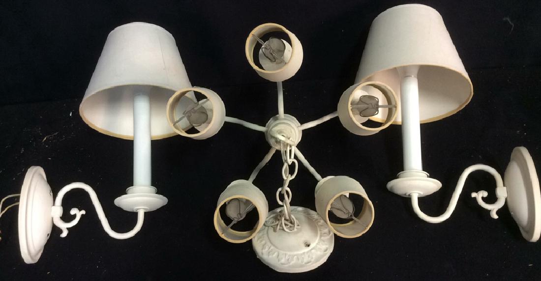 Group Lot of 3 Vintage White Lighting Fixtures (1 of 10)