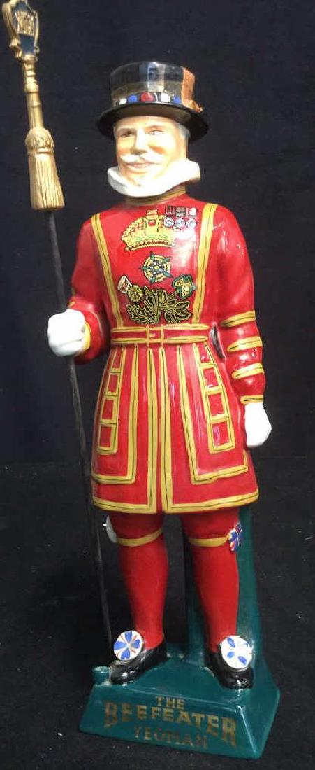 English Liquor Decanter The Beefeater Yeoman: The Beefeater Yeoman English Liquor Decanter; marked for 'Genuine English Ceramic Hand Painted Carlton Ware Ltd Staffordshire Made in England' on underneath side. Measures approx 15 3/4 inches tall on