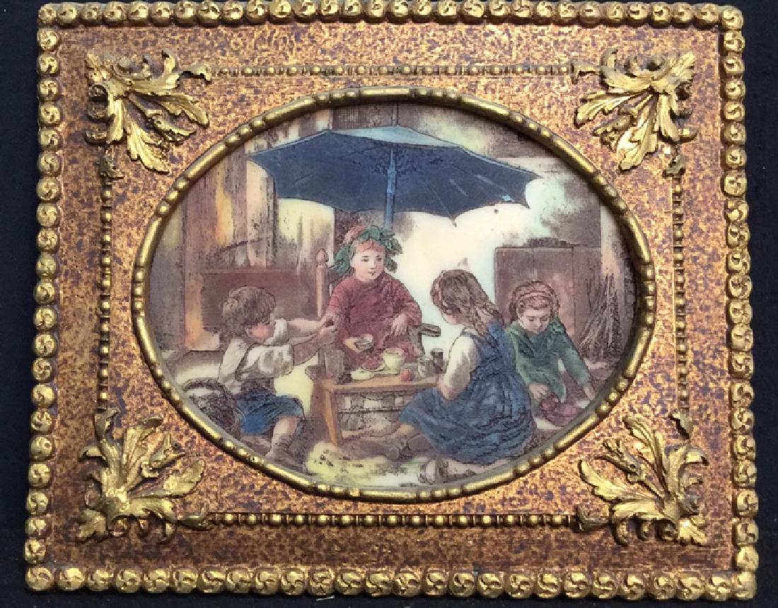 Hand Painted Carved Artwork Framed Children (1 of 10)