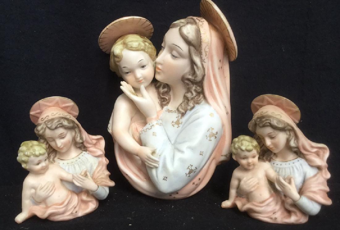 Porcelain Lenwile China 3 Piece Madonna w Child (1 of 10)