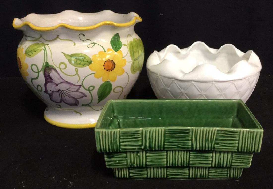 Group Lot 3 Planters Milk Glass McCoy Ceramic Lot of 3 (1 of 10)