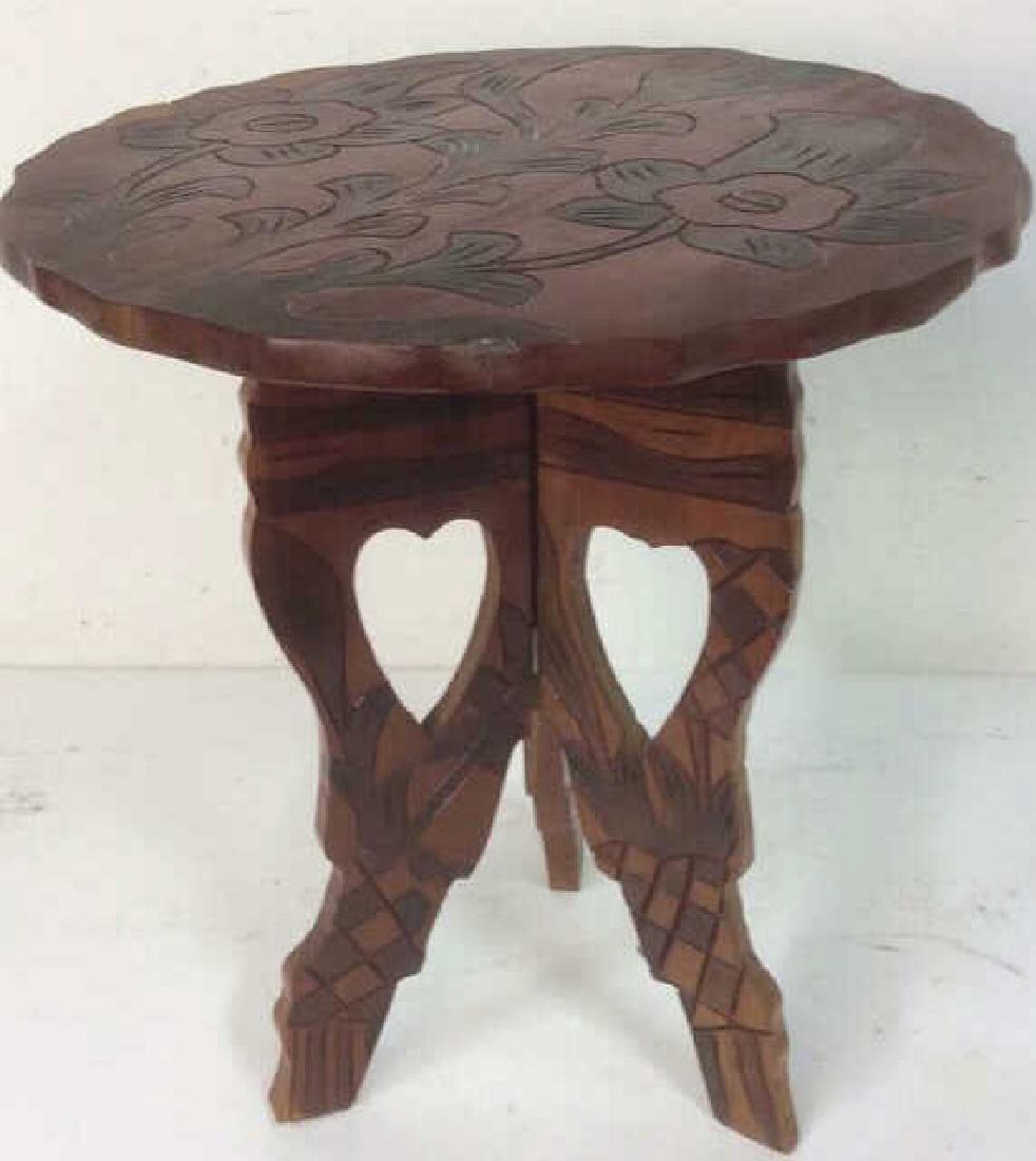 Hand Carved 2 Piece End Table Side table, End Table (1 of 9)