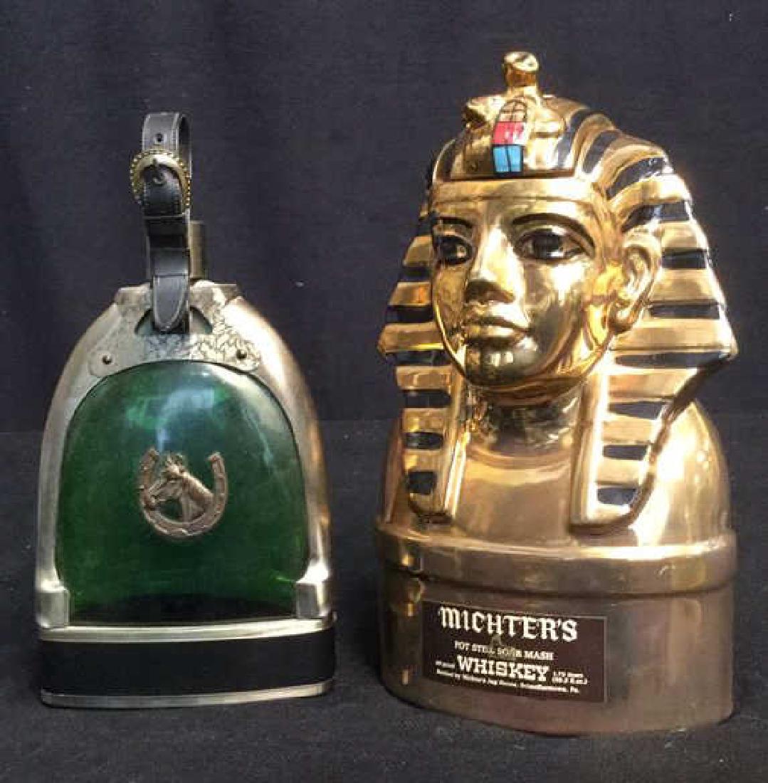 Group Lot 2 Decanters Horse Theme and King Tut Lot of 2 (1 of 10)