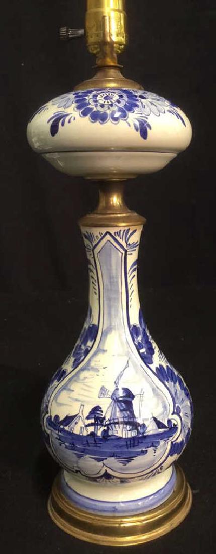 Vintage Delft Porcelain Signed Windmill Table Lamp (1 of 9)