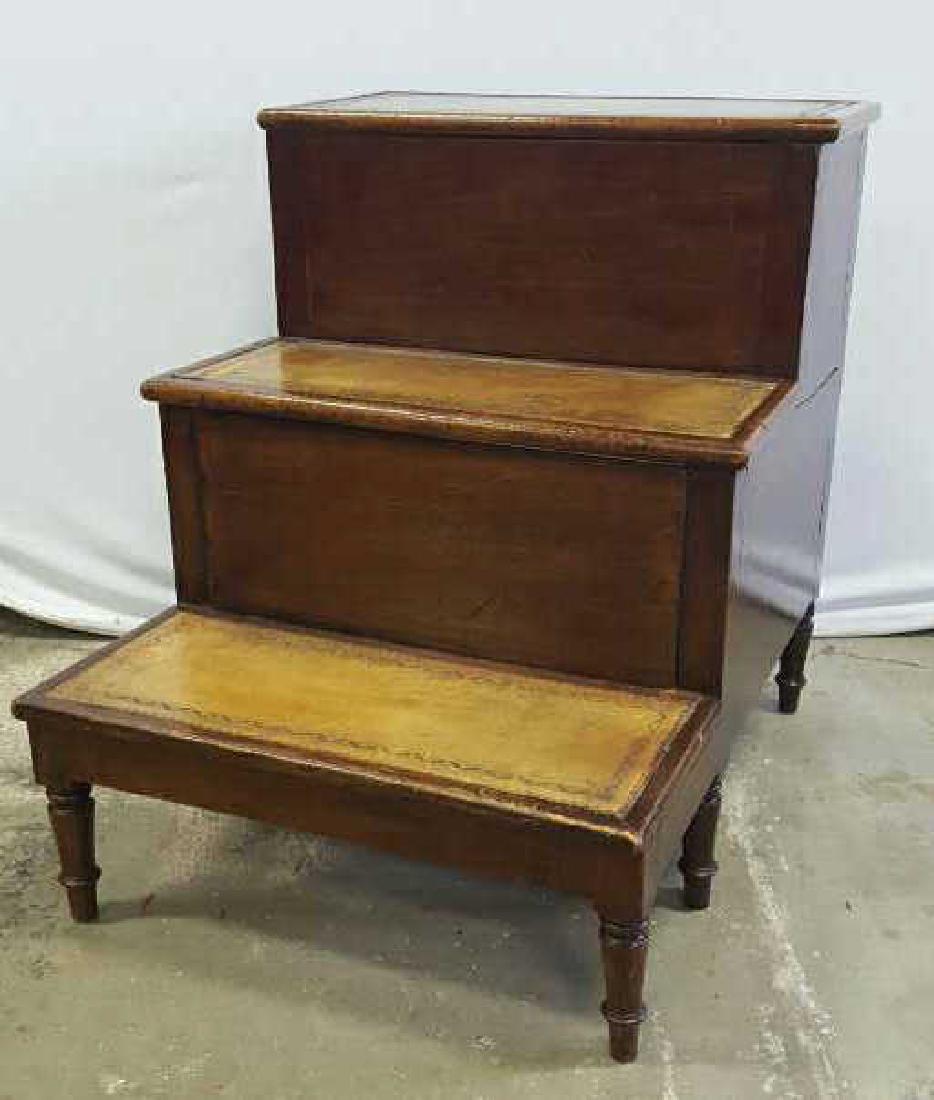Antique Leather Mahogany Library Steps (1 of 13)