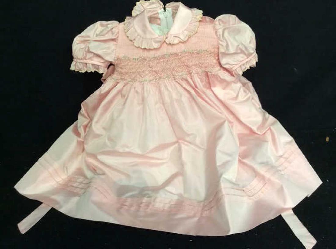 Bonpointe Pink Silk Smocked Baby Dress (1 of 9)